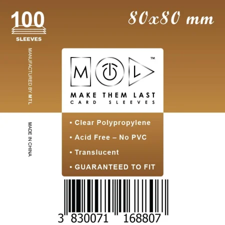 Ovitki MTL 80 x 80 mm, prosojni SOFT, 100 kosov