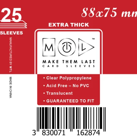 Ovitki MTL 88 x 75 mm, prosojni THICK, 25 kosov