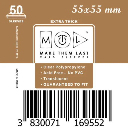 Ovitki MTL 55 x 55 mm, prosojni THICK, 50 kosov
