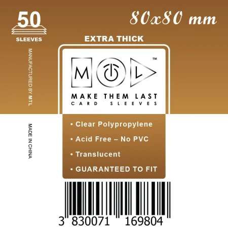 Ovitki MTL 80 x 80 mm, prosojni THICK, 50 kosov