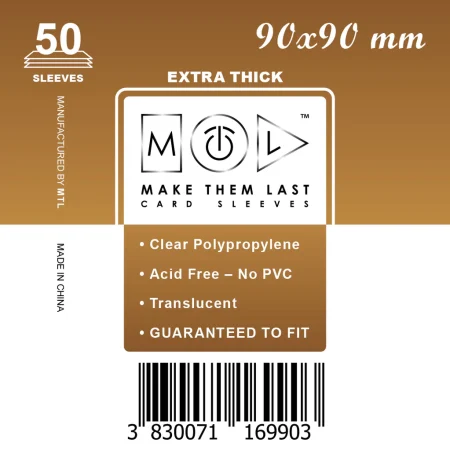 Ovitki MTL 90 x 90 mm, prosojni THICK, 50 kosov