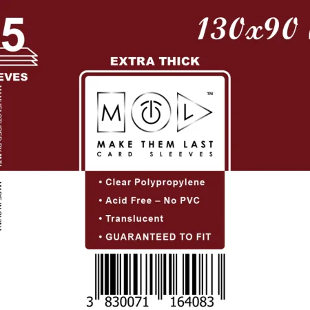 Ovitki MTL 130 x 90 mm, prosojni THICK, 25 kosov