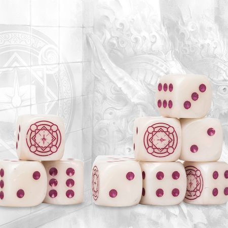 Sorcerer Kings Logo on Magenta Marbled Dice - 24 per pack