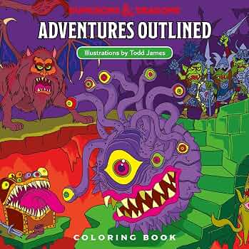 D&D - Adventures Outlined Coloring Book